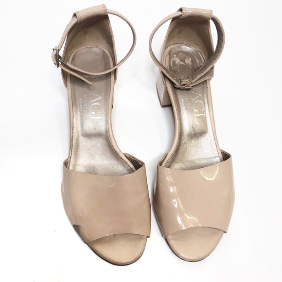 Agl Shoes - GUC AGL Nude Single Band Peep Toe Heel Sandal